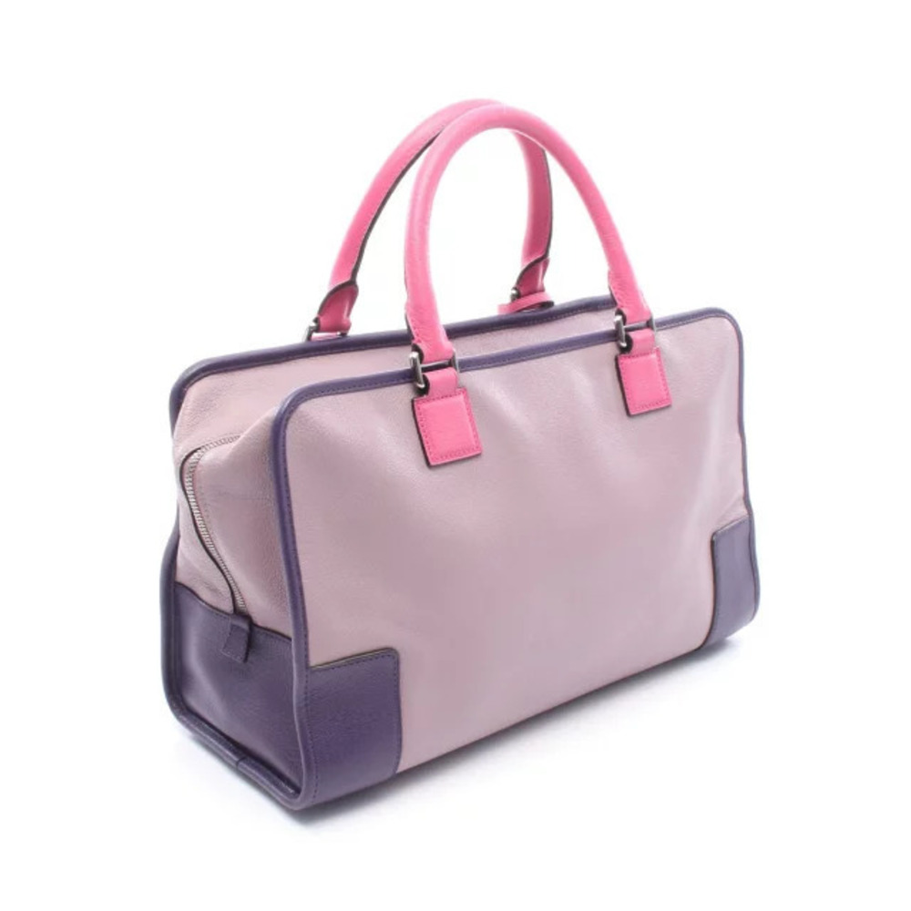 Loewe Amazona Handbag Leather Tones Pink Purple